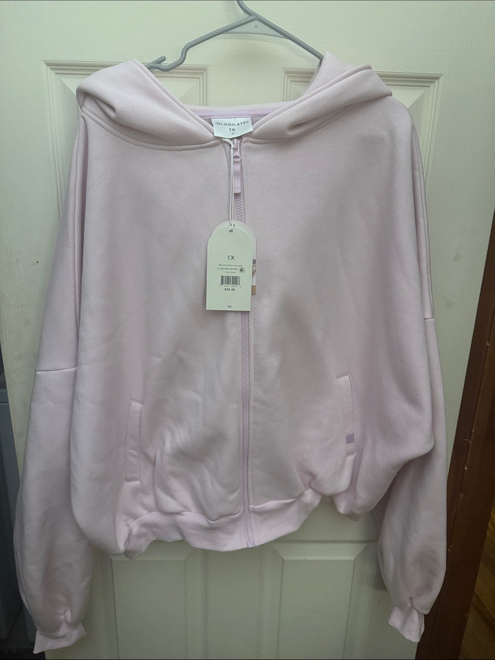 Blogilates marshmallow hoodie - lilac snow Full-Zip Sweatshirt - 1X - NWT